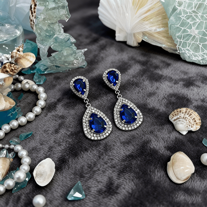 Modern Light Luxury Pear-shaped Multicolor Zircon Earrings